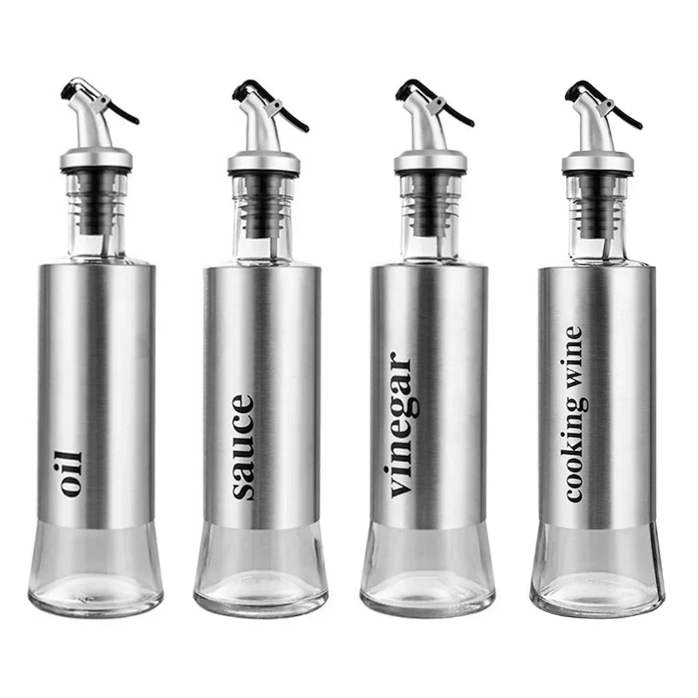 Stainless Steel Oil Bottle – 300ml/500ml Dispenser for Olive Oil, Vinegar & Sauces