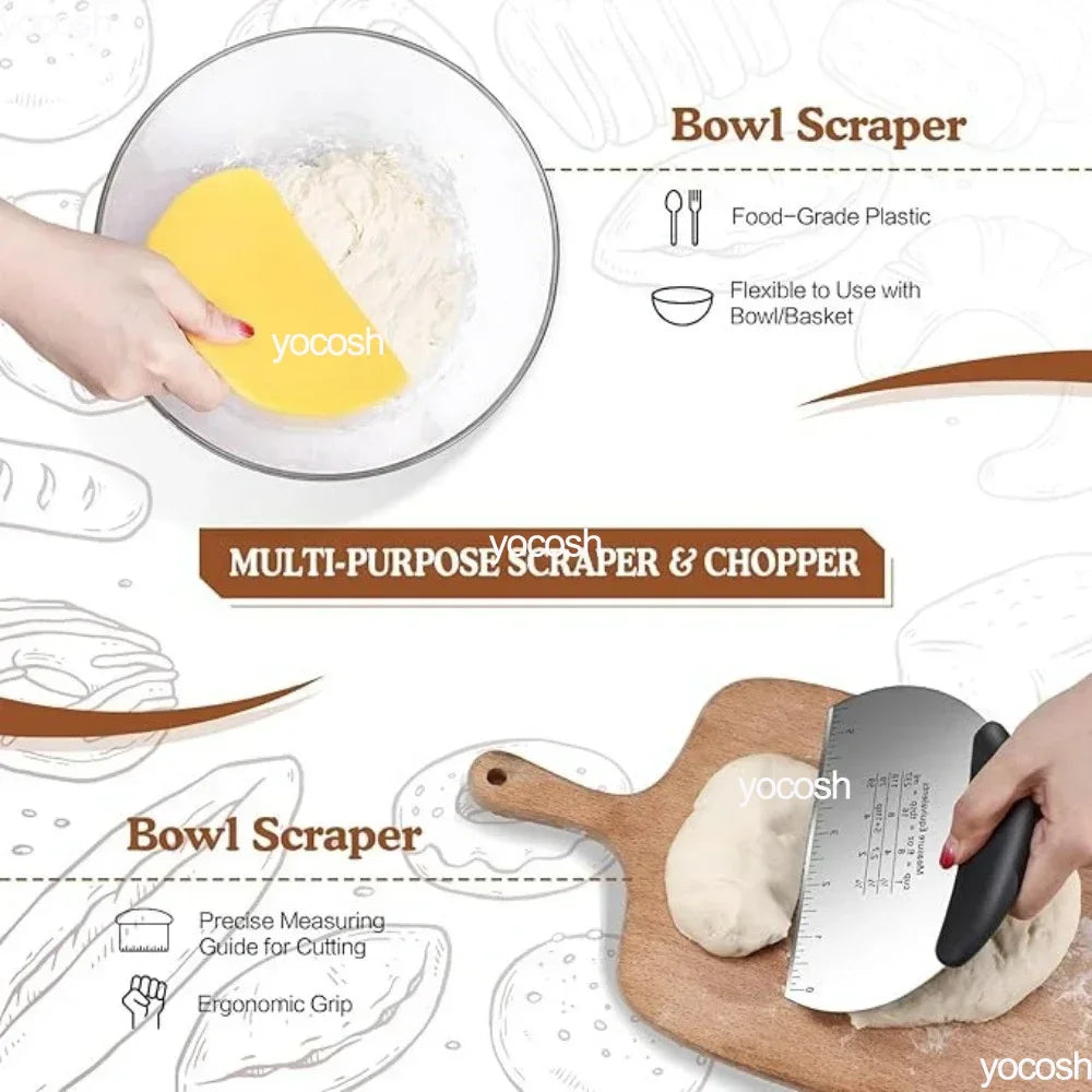 Professional Sourdough Baking Set – Proofing Basket, Mat, Tools & 24oz Starter Jar