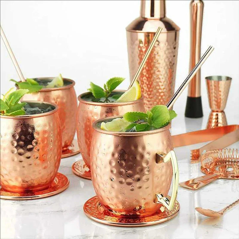 550ml Moscow Mule Mug – Hammered Copper-Plated Stainless Steel Cocktail & Beer Cup