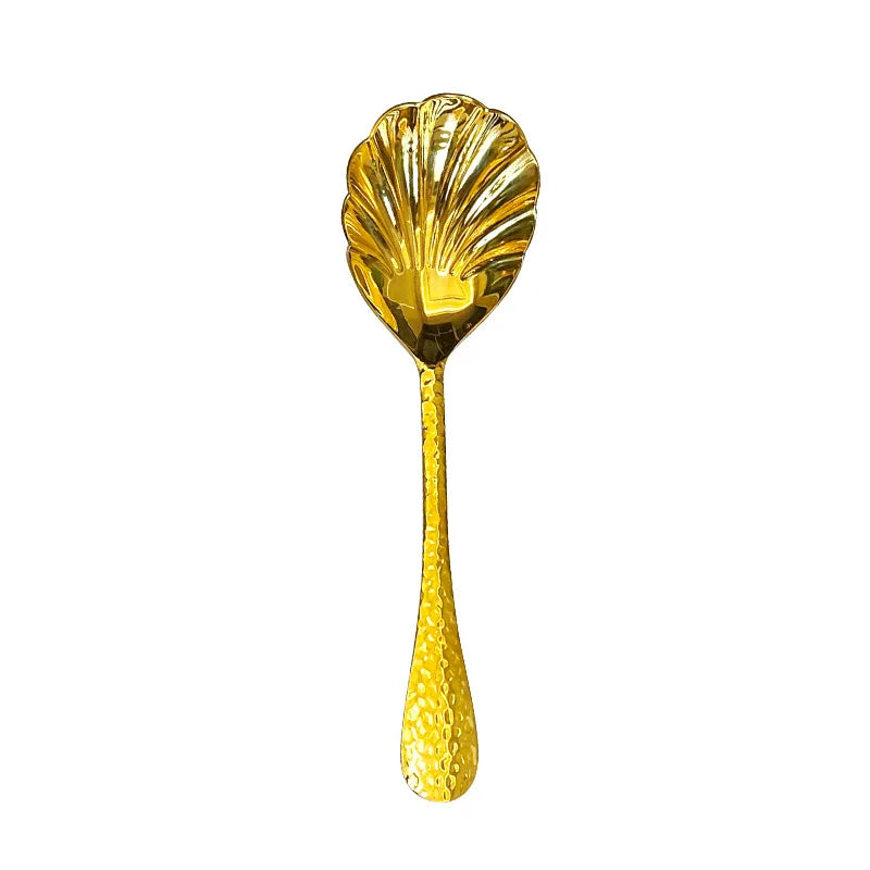 Stainless Steal Shell Pattern Serving Spoon