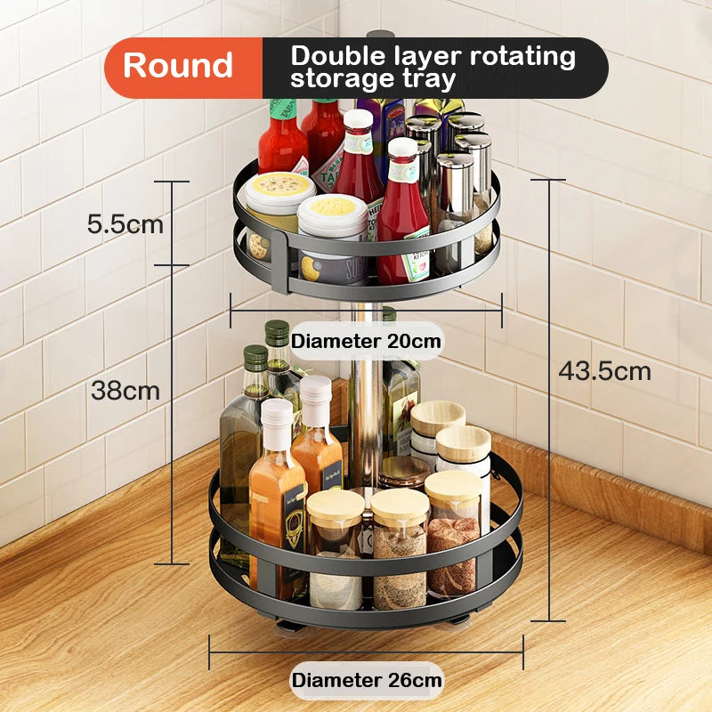Rotatable Kitchen Storage Rack