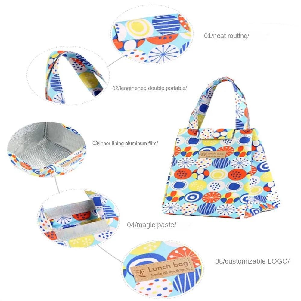 Oxford Cloth Insulated Lunch Bag – Waterproof Cooler for Food & Drink Storage