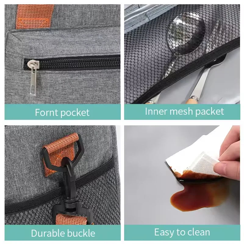 Large Double-Layer Insulated Cooler Lunch Bag – Waterproof Picnic Tote with Shoulder Strap