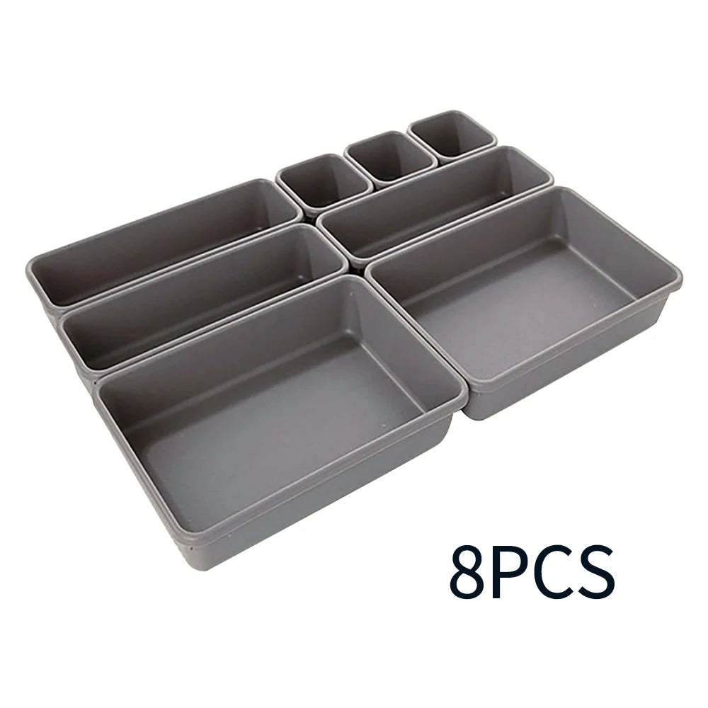 8pcs Adjustable Drawer Organizer Box – Custom Storage Solution for Home & Kitchen