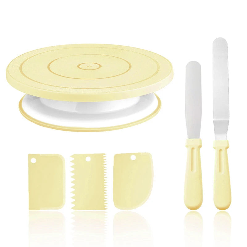 Macaron Rotating Cake Turntable – 11" Revolving Stand for Cake Decorating and Baking