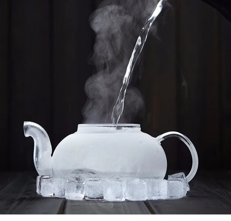 400ml/1000ml Heat-Resistant Glass Teapot with Strainer – Flower Kettle Kung Fu Teaware Set