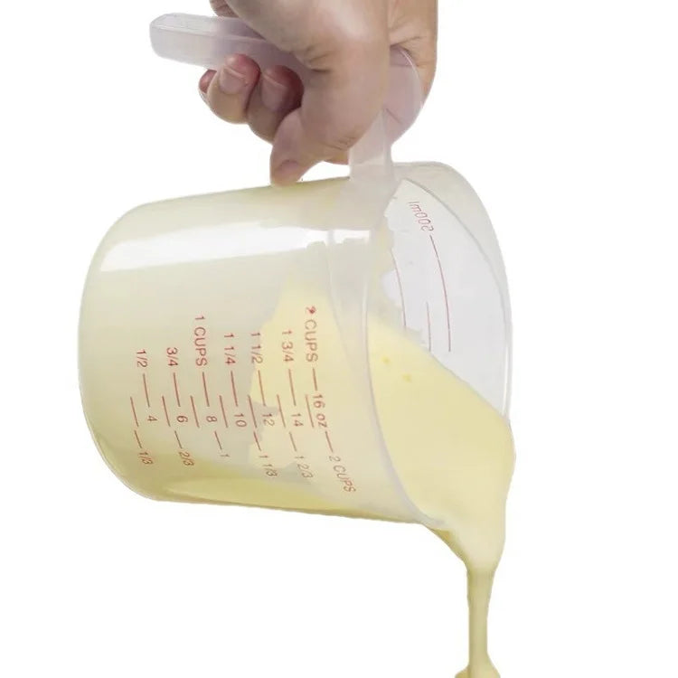 Silicone Plastic Measuring Cups – 250ml, 500ml, 1000ml Kitchen Jug Set