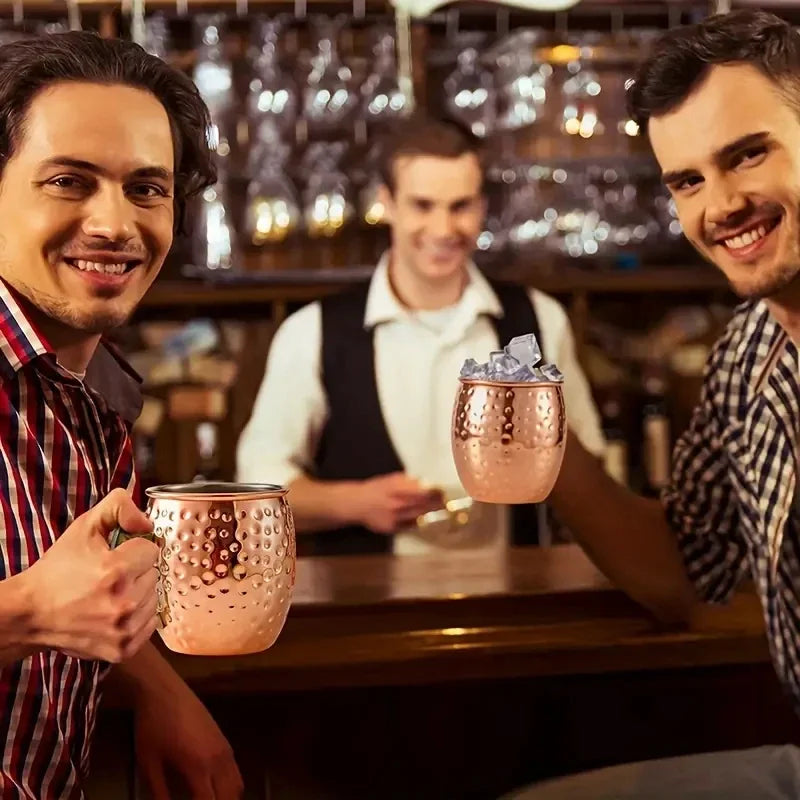 550ml Moscow Mule Mug – Hammered Copper-Plated Stainless Steel Cocktail & Beer Cup