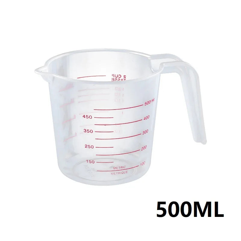 Silicone Plastic Measuring Cups – 250ml, 500ml, 1000ml Kitchen Jug Set