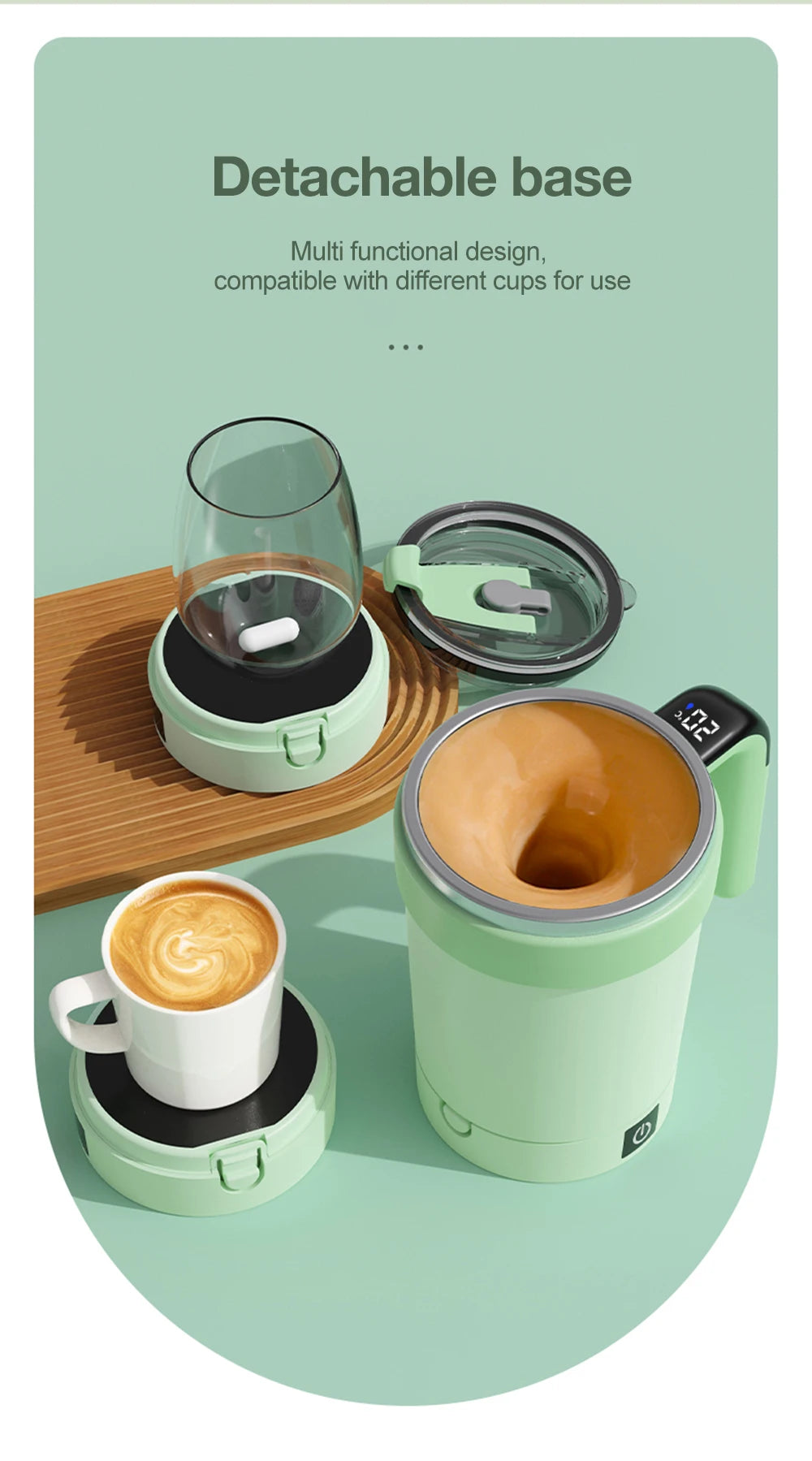 Rechargeable Self-Stirring Mug – Magnetic Electric Coffee Mixer with Lid, 380ml