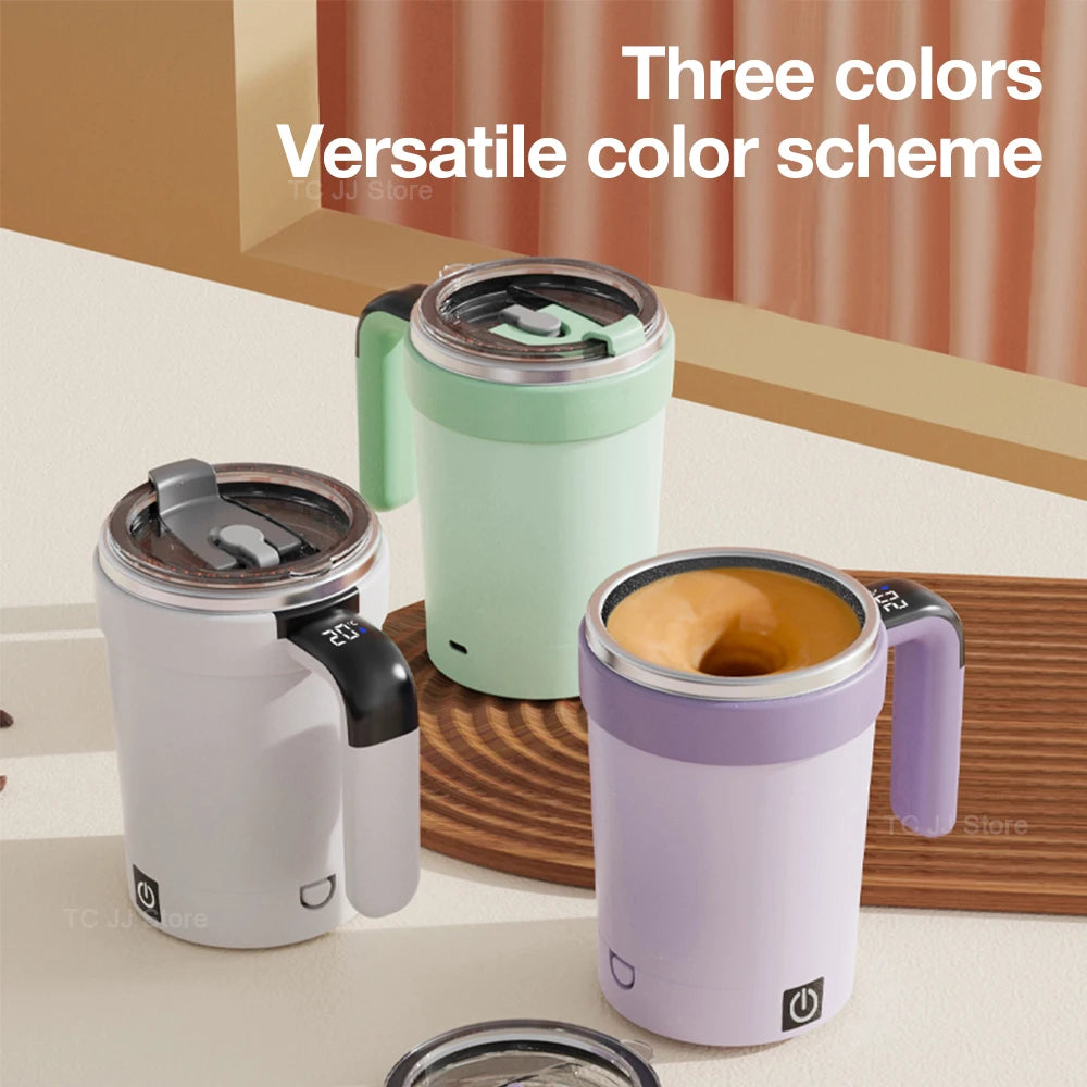 Rechargeable Self-Stirring Mug – Magnetic Electric Coffee Mixer with Lid, 380ml