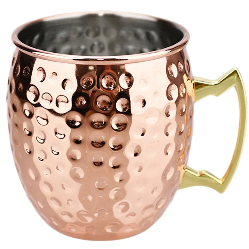 550ml Moscow Mule Mug – Hammered Copper-Plated Stainless Steel Cocktail & Beer Cup