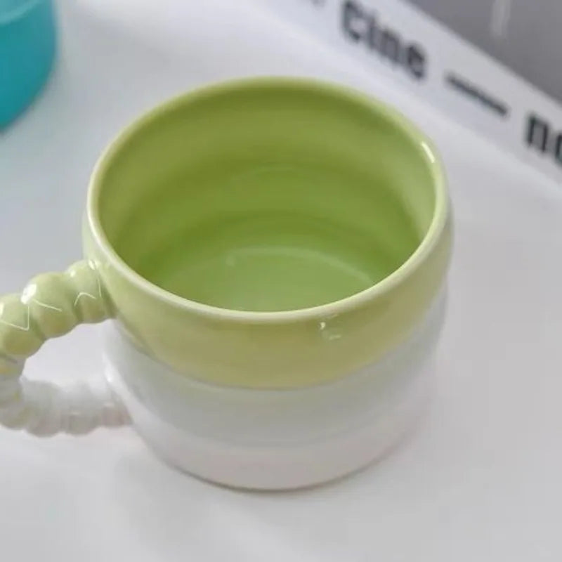 400ml Ceramic Rainbow Mug – Colourful Coffee or Tea Cup