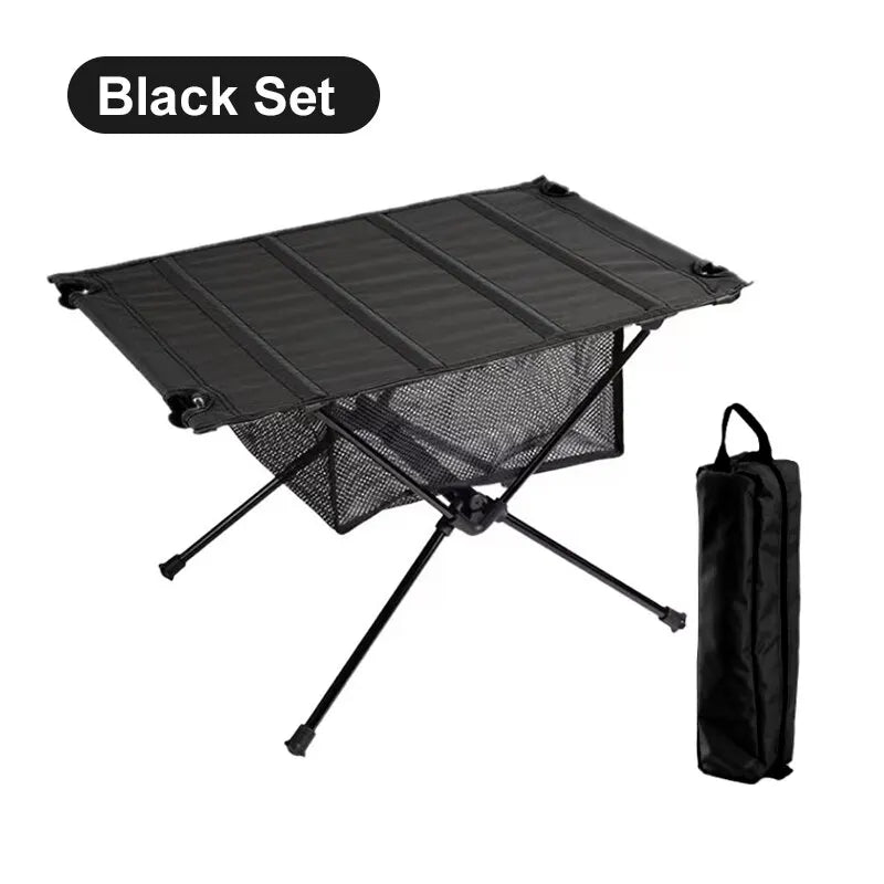 WESTTUNE Lightweight Camping Folding Table – Portable Roll-Up Aluminium Table with Oxford Fabric Top
