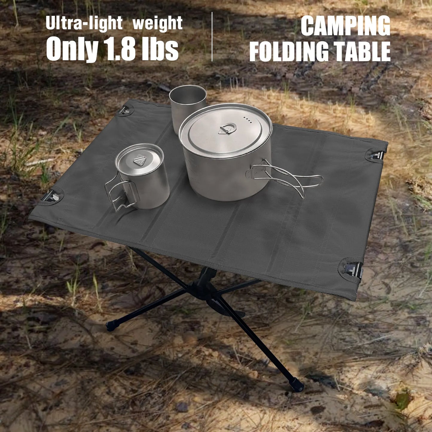 WESTTUNE Lightweight Camping Folding Table – Portable Roll-Up Aluminium Table with Oxford Fabric Top