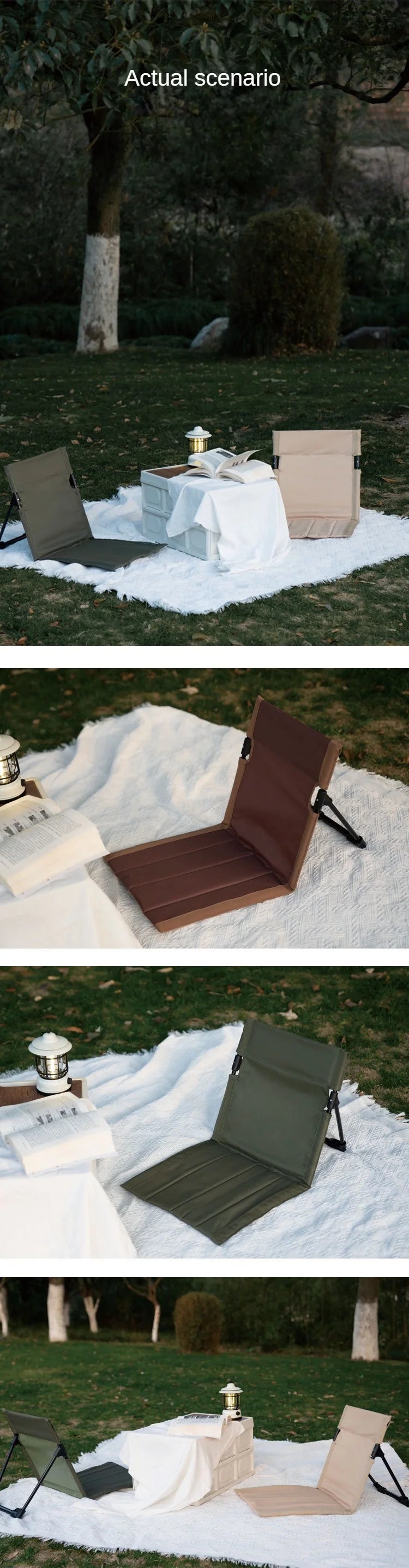 Folding Camping & Beach Chair – Lightweight Backrest Chair with Cushion & Storage Bag