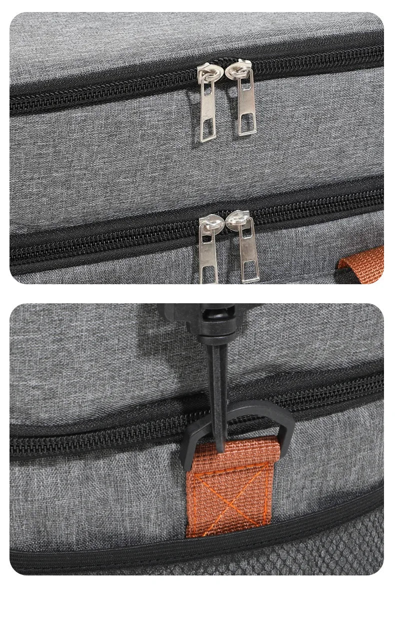 Large Double-Layer Insulated Cooler Lunch Bag – Waterproof Picnic Tote with Shoulder Strap