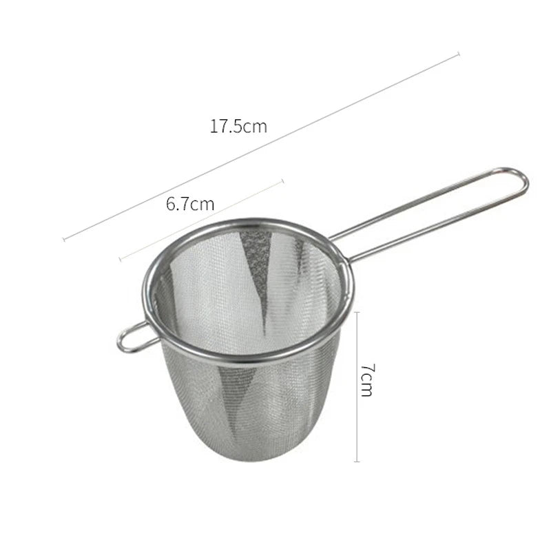 Stainless Steel Tea Infuser with Handle – Fine Mesh Strainer for Loose Leaf Tea and Coffee