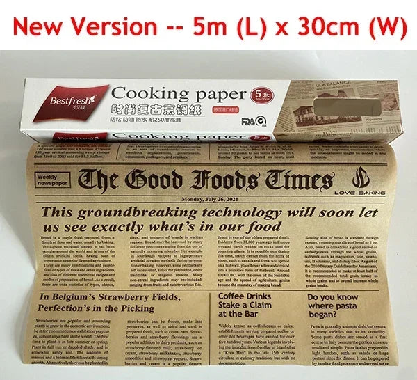 Non-Stick Parchment Baking Sheets – Tear-to-Size Oven Paper for Cooking & Food Wrapping