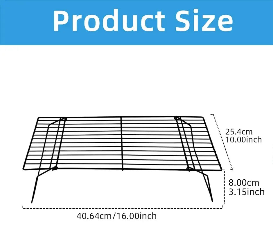 3pc Stainless Steel Cooling & Baking Rack – Non-stick Grid Tray for Cookies, Bread, Pizza