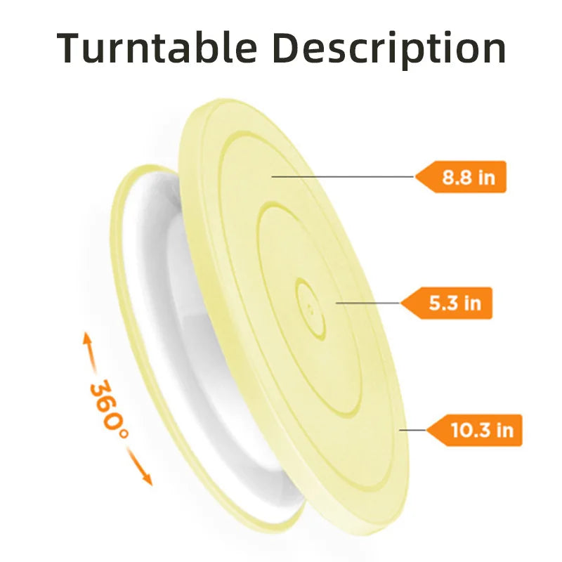 Macaron Rotating Cake Turntable – 11" Revolving Stand for Cake Decorating and Baking