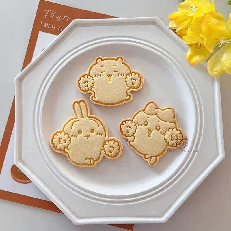 3pcs Animals Cookie Plunger Cutters