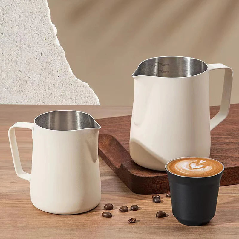 Stainless Steel Milk Frothing Jug – Latte Art Pitcher with Spout for Baristas, 350–600ml