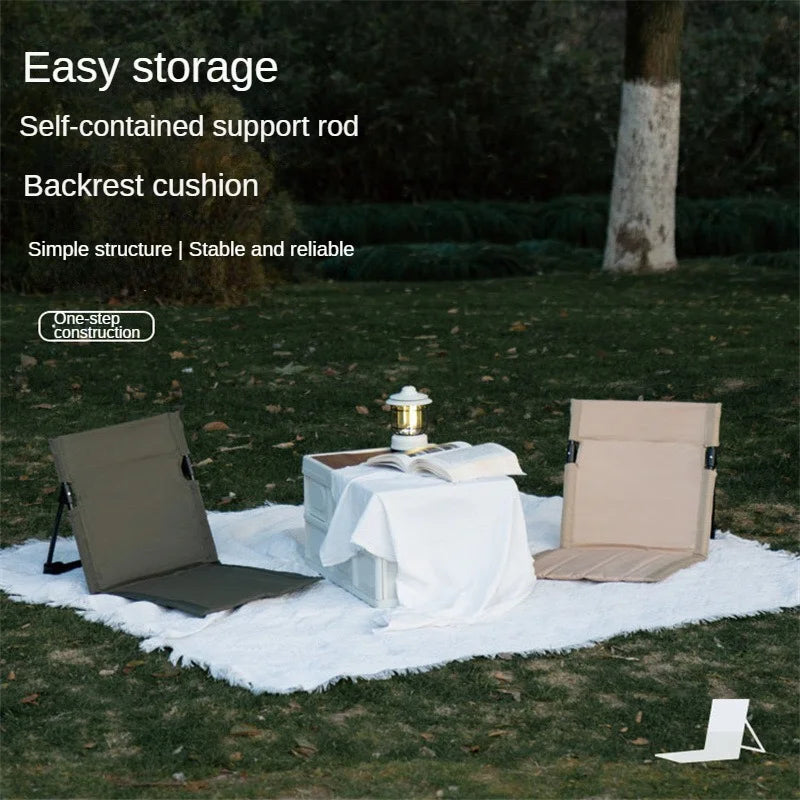 Folding Camping & Beach Chair – Lightweight Backrest Chair with Cushion & Storage Bag