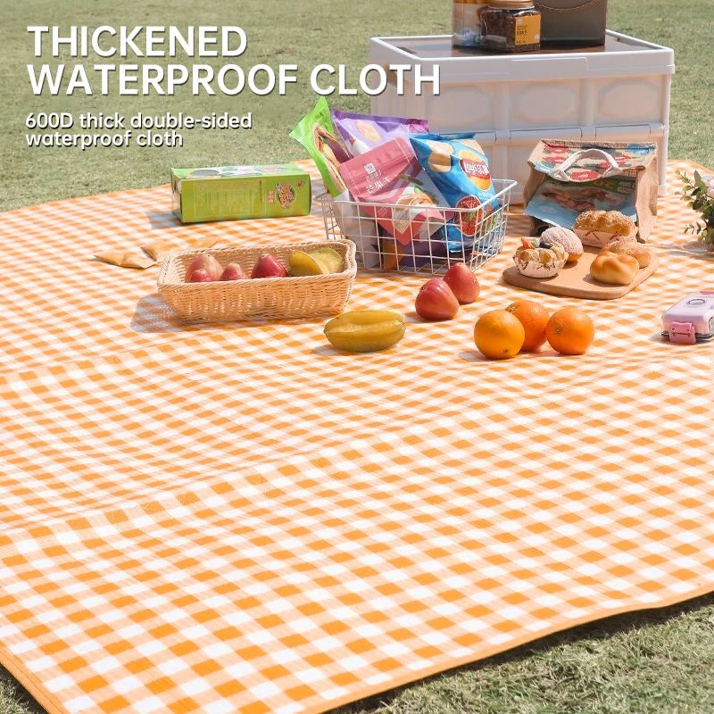 Yellow Waterproof Camping & Picnic Mat – Double-Sided Aluminium Sleeping Pad for Outdoor Use