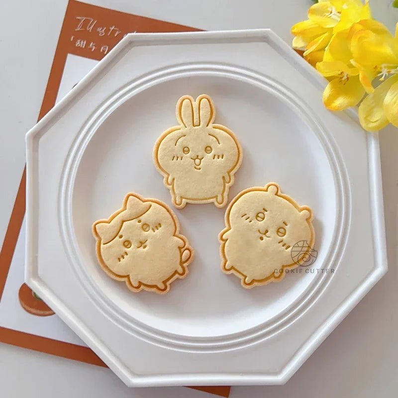 3pcs Animals Cookie Plunger Cutters