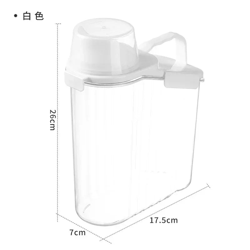 Airtight Cereal Storage Container 1.5L with Pouring Spout & Measuring Cup