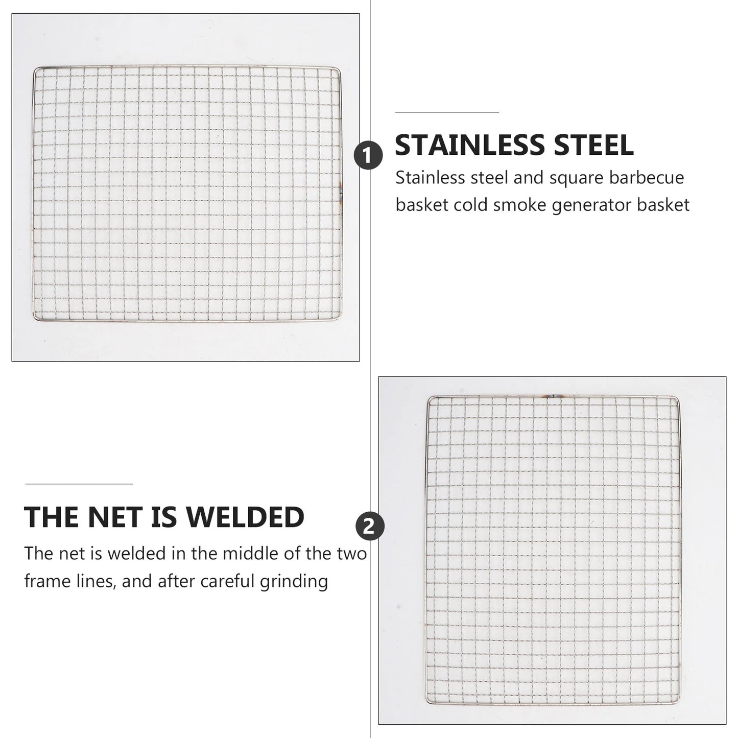 Stainless Steel BBQ Grill Mesh – 26x32cm Square Wire Rack for Cooking & Baking