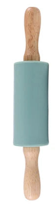 Mini Silicone Rolling Pin – 23cm Non-stick Dough Roller with Wooden Handle