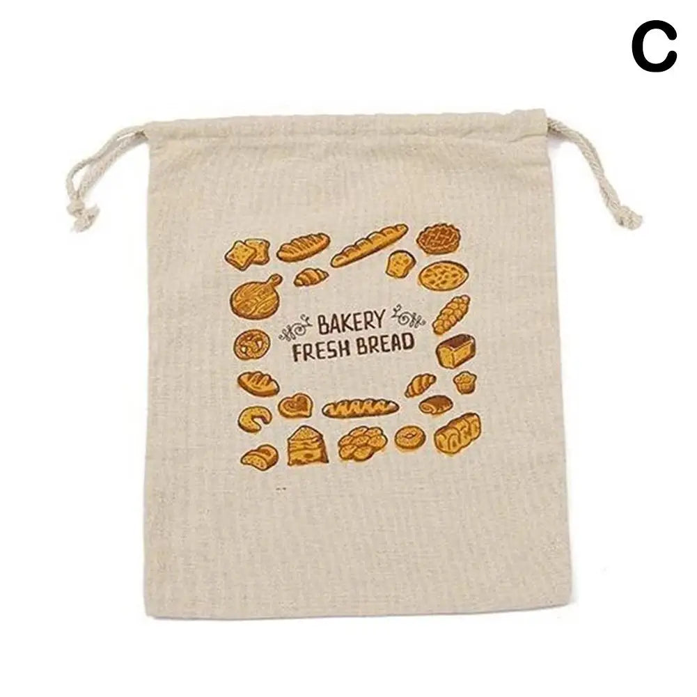 Reusable Linen Bread Storage Bag – Large Drawstring Unbleached Natural Organiser