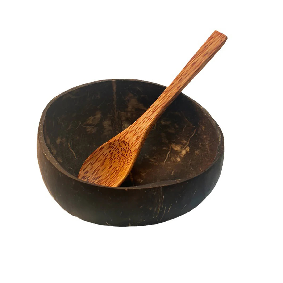 Natural Coconut Shell Bowl and Spoon Set