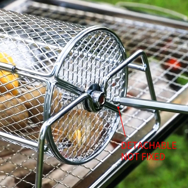 Rolling BBQ Grill Mesh Basket