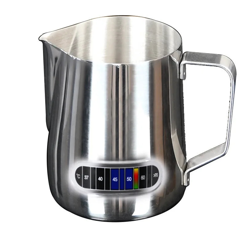 Milk Frothing Pitcher with Temperature Display – Stainless Steel Jug for Latte Art 350/600ml