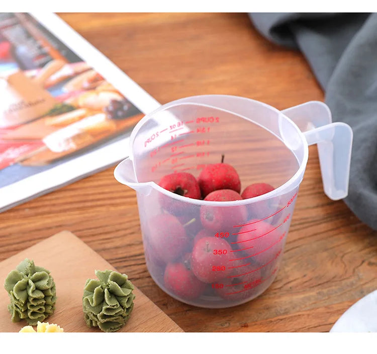 Silicone Plastic Measuring Cups – 250ml, 500ml, 1000ml Kitchen Jug Set