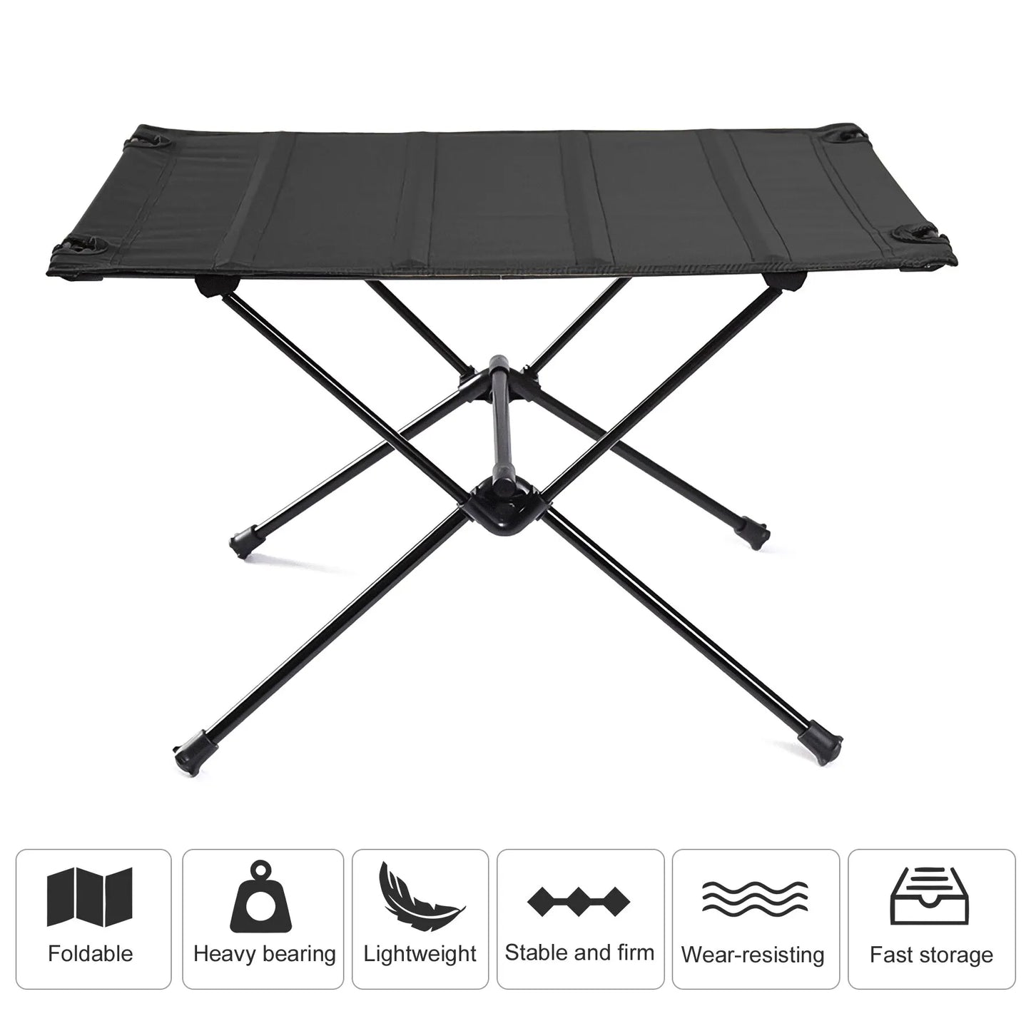 WESTTUNE Lightweight Camping Folding Table – Portable Roll-Up Aluminium Table with Oxford Fabric Top