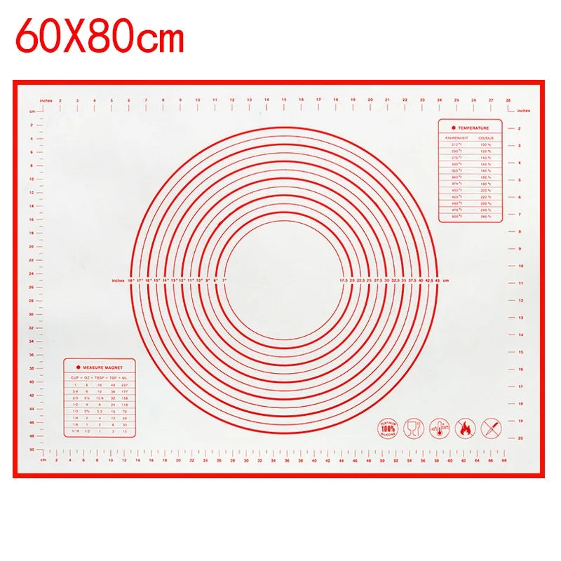 Non-Stick Silicone Baking & Kneading Mat – Reusable Pastry Mat with Measurement Guide