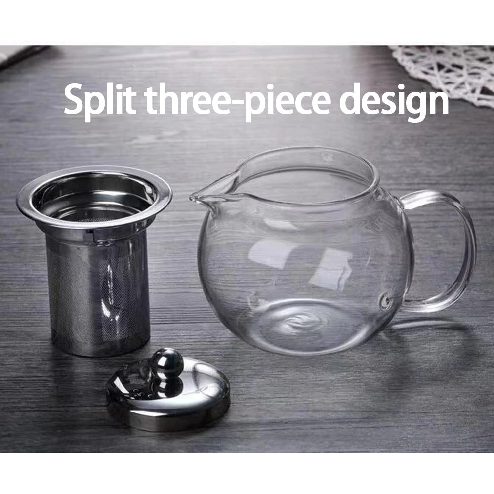 Heat Resistant Glass Teapot with Stainless Steel Infuser – 650ml, 950ml or 1300ml