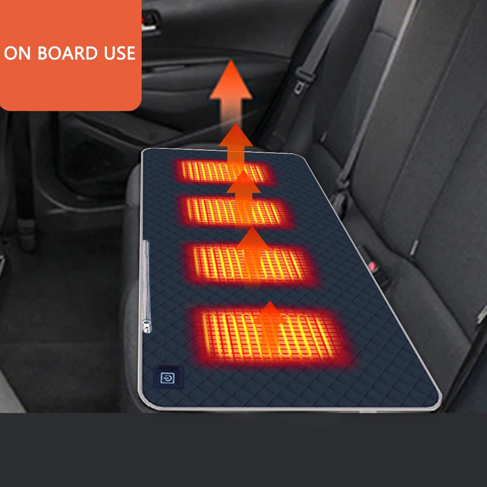 USB Heated Seat Cushion – 4-Zone Electric Mat for Camping, Office & Outdoor Warmth