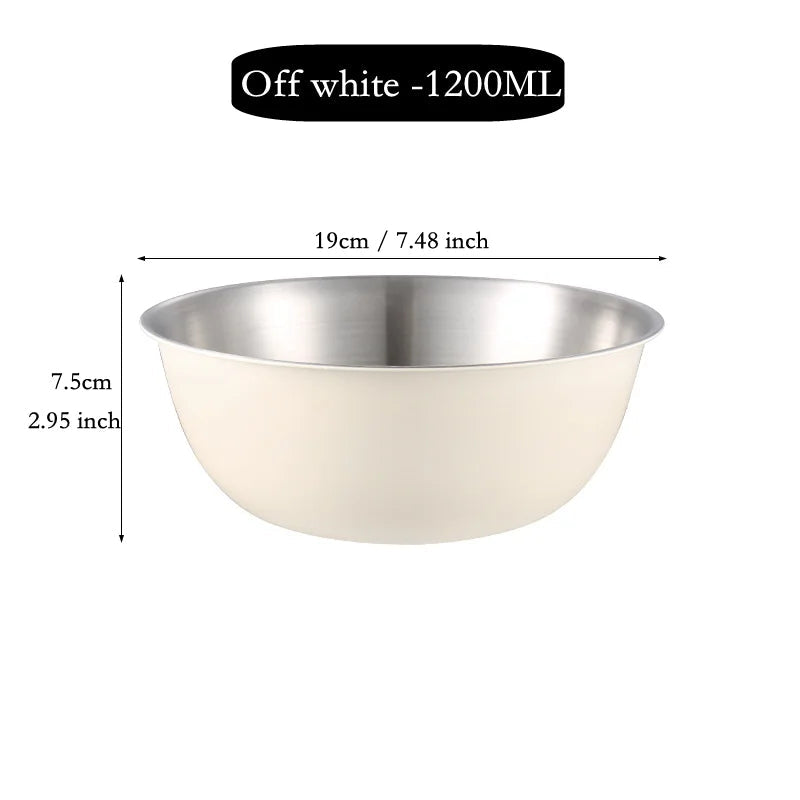 304 Stainless Steel Salad Mixing Bowl – Egg Beater, Dough and Food Prep Bowl for Kitchen Use