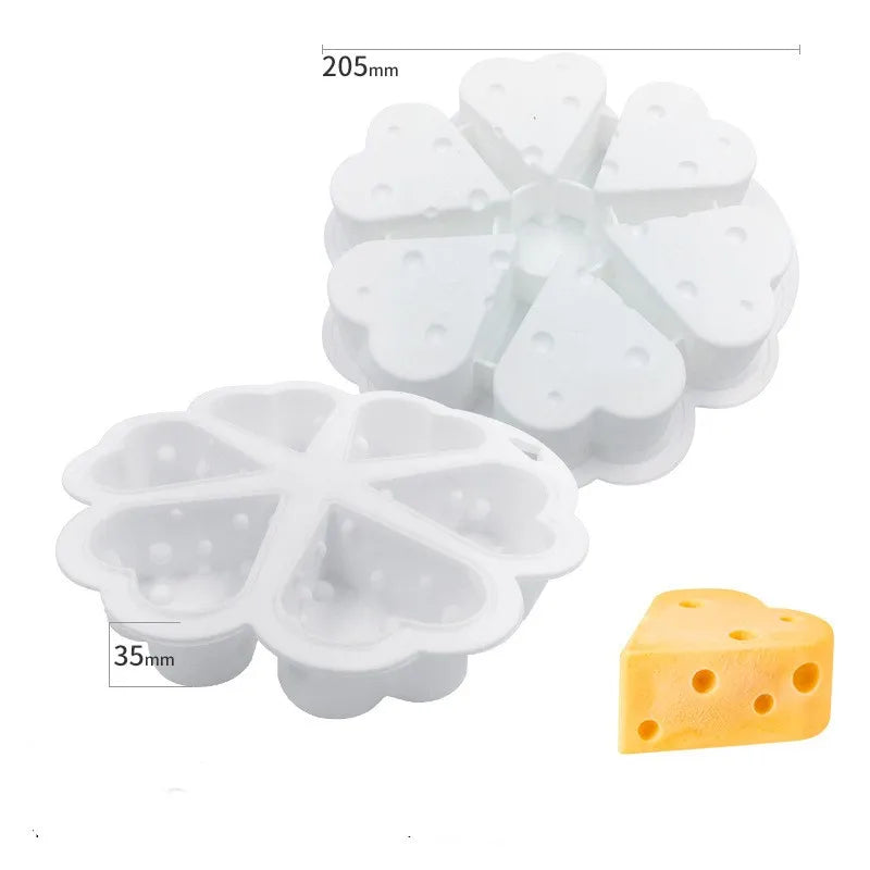Cheese Shape Silicone Mould – Mousse, Chocolate and Cake Baking Decoration Tool