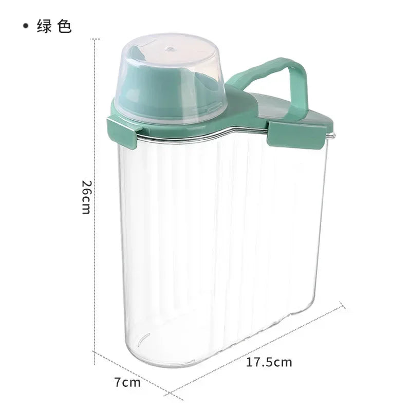 Airtight Cereal Storage Container 1.5L with Pouring Spout & Measuring Cup