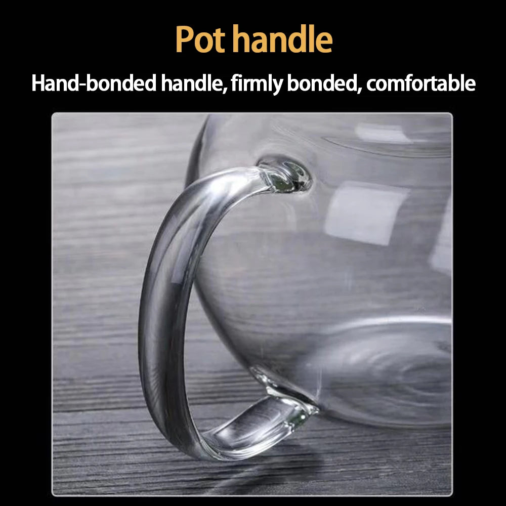 Heat Resistant Glass Teapot with Stainless Steel Infuser – 650ml, 950ml or 1300ml