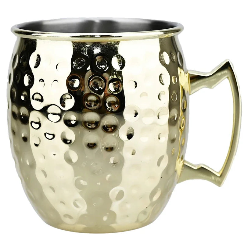 550ml Moscow Mule Mug – Hammered Copper-Plated Stainless Steel Cocktail & Beer Cup