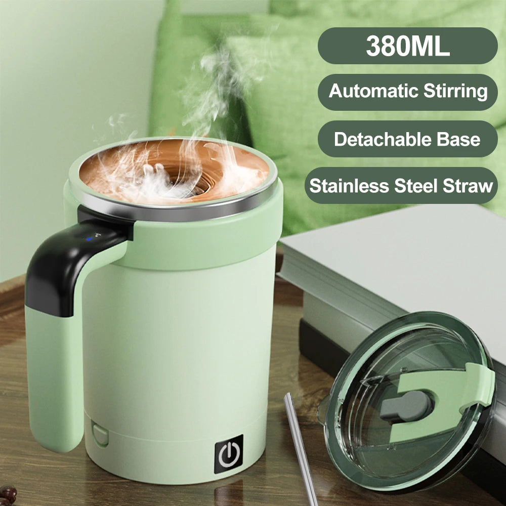Rechargeable Self-Stirring Mug – Magnetic Electric Coffee Mixer with Lid, 380ml