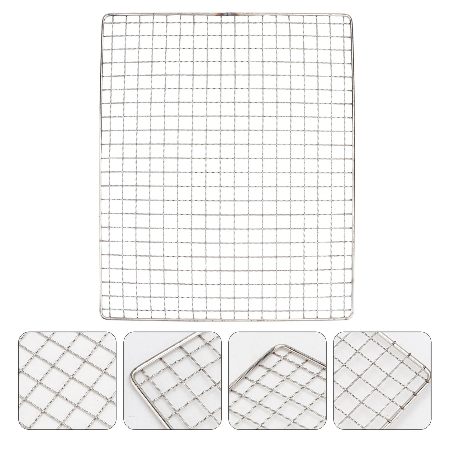 Stainless Steel BBQ Grill Mesh – 26x32cm Square Wire Rack for Cooking & Baking