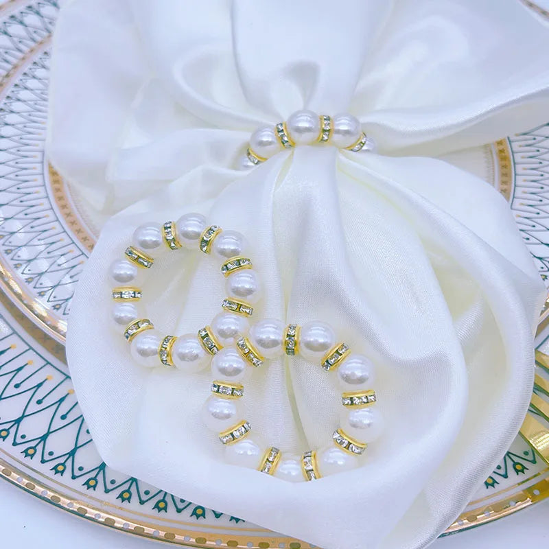 10pcs Pearl Napkin Holder Rings